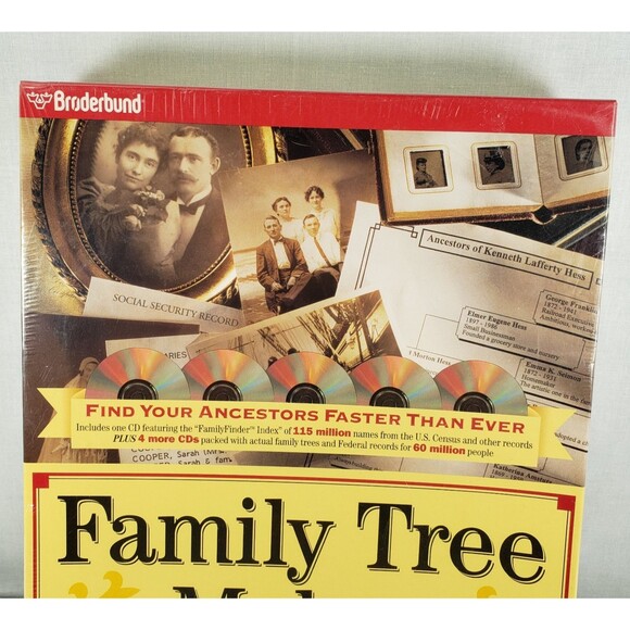 Vintage Windows Original Family Tree Maker 1996 Deluxe Edition II NEW Sealed - Picture 7 of 16